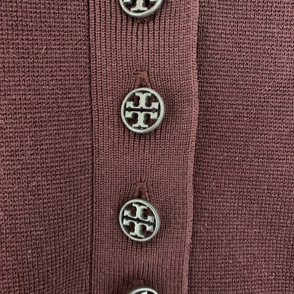 NWT Tory Burch Knit Polo Sweater Dress in Oxblood Burgundy - Picture 10 of 10